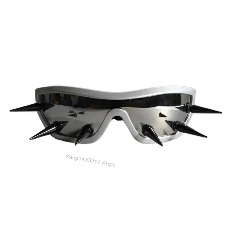 

2000s Modern Sunglasses Rivet Studs UV400 Protective Glasses for Men Evening Party H7EF