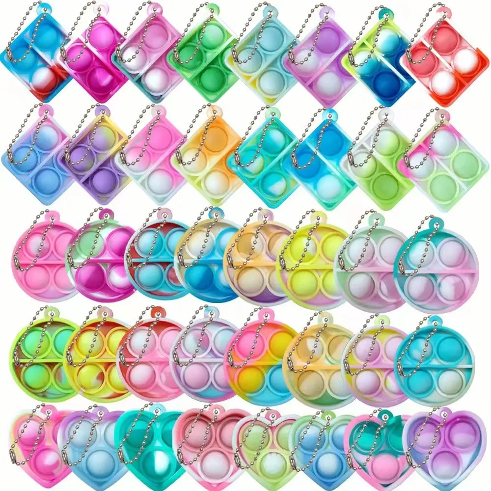 10-50 Piezas Mini Llaveros Pop, Juguetes Sensoriales Antiestrés para Niños Pequeños, Premios para el Aula, Recuerdos para Fiestas de Cumpleaños Infantiles, Regalo de Boda para Invitados