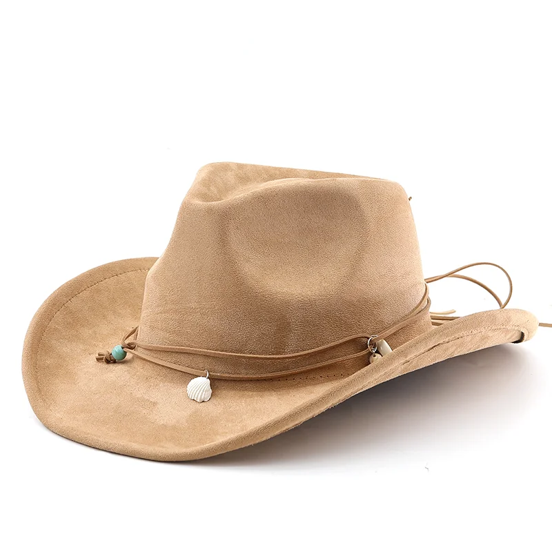 Unisex Cowboy Hat Suede Fashion Cowboy Cap Womens Mens Hat Practical Wild West Fancy Dress Hot Sale Western Headwear Cap