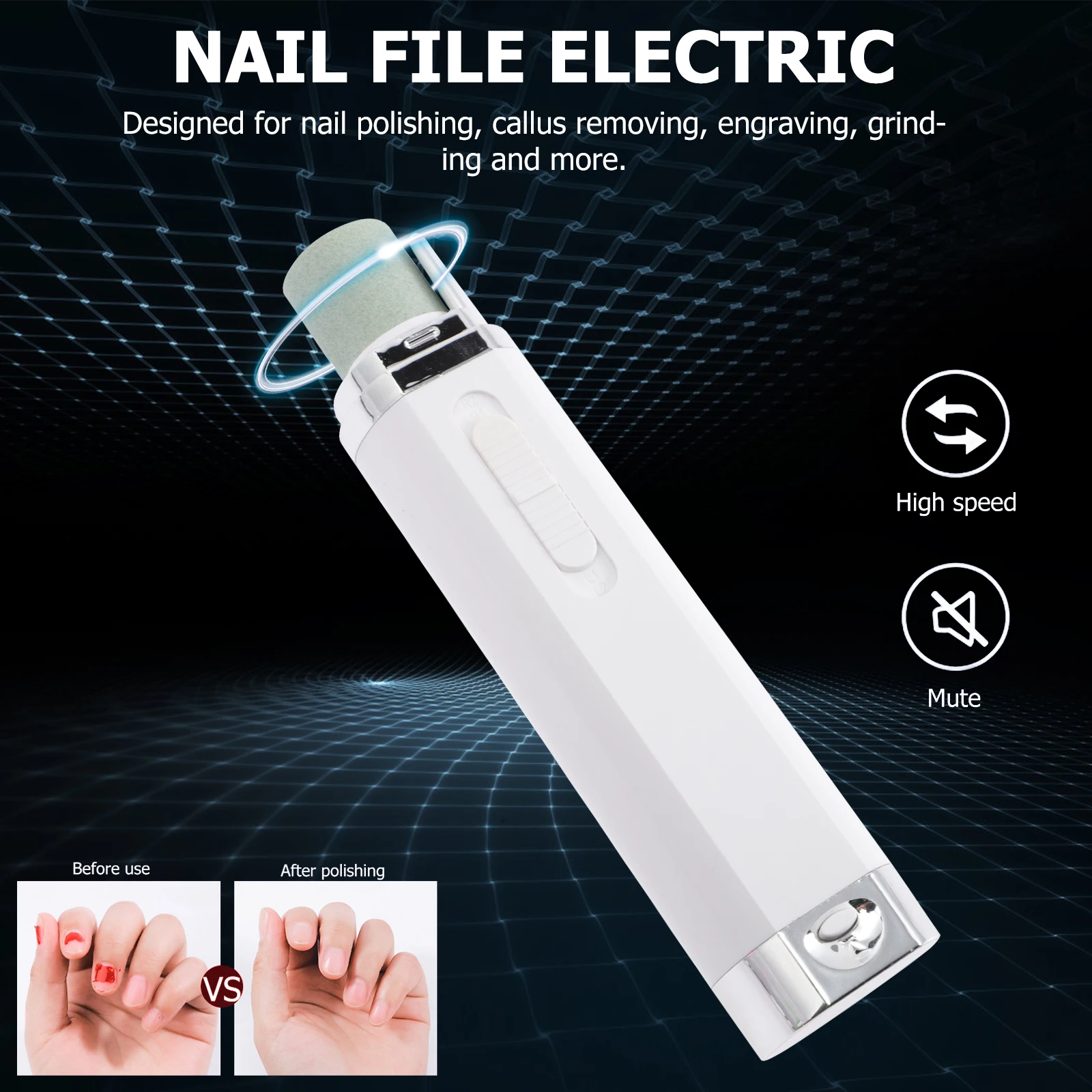 

Cordless Electric Drill Manicure Tool Portable File Polishing Acrylic Tools Professional Nail Shaper Sanding Polisher For Travel