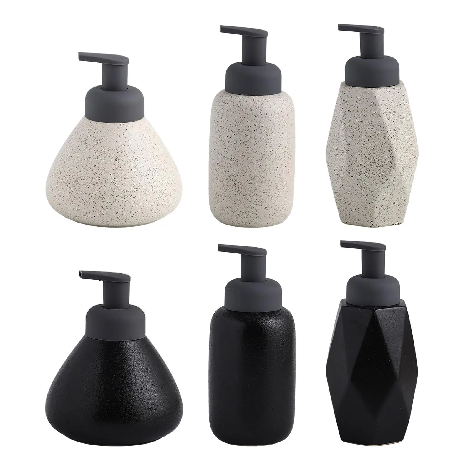 1Pack Liquid Soap Dispenser Ceramic Empty Bottle Reusable Manual Handwash Container for Countertop Bathroom Hotel Shampoo Lotion