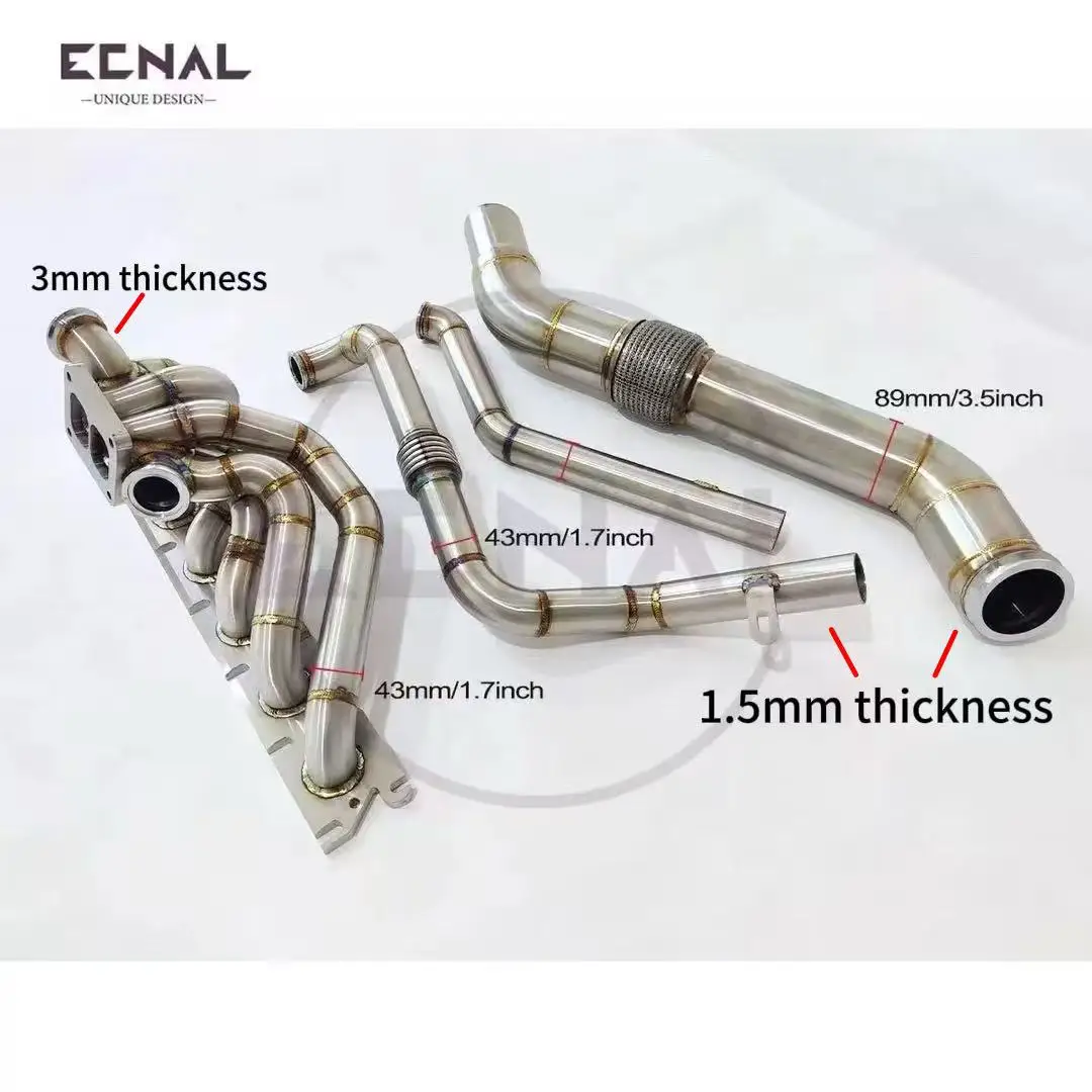 Ecnal for BMW G42 240i G20 340i G22 440i G30 540i Gen2 B58 T4 Interface Turbo Manifold Kit SS304 Exhaust Manifold