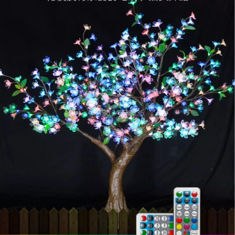 

1.5M 5ft Colorful Changing Cherry Blossom Christmas Tree Lamp 110/220vAC Rainproof Xmas Tree Light With Remote controller