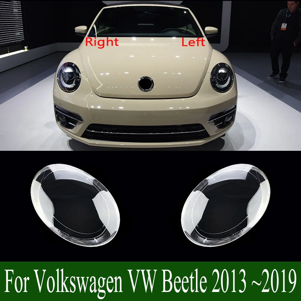 For Volkswagen VW Beetle 2013 ~2019 Lampshade Headlamp Shell Lampmask Headlight Cover Transparent Shade Lens Plexiglass