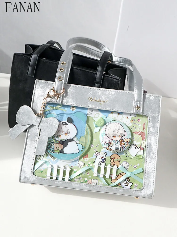 Original Transparent Girls Sweet Shoulder Crossbody Bags Bar Two-dimensional Chinese Style Casual Handbag for Women
