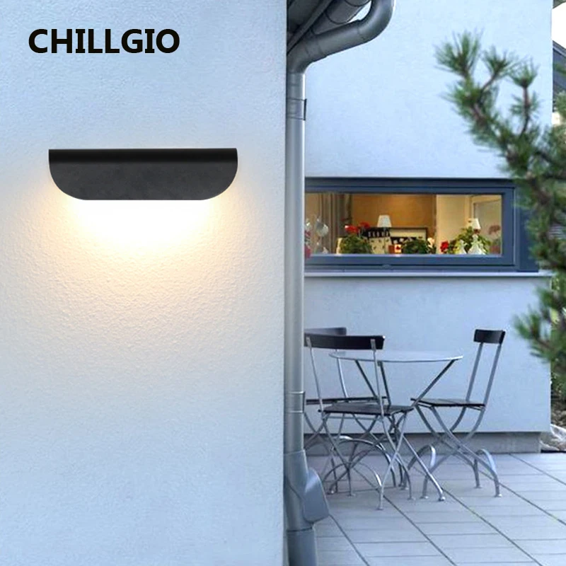 CHILLGIO Waterproof Outdoor Led Wall Lamp Exterior Porch Gardern Living Room Home Decoration Sconce Nodic Indoor Aluminum Lights