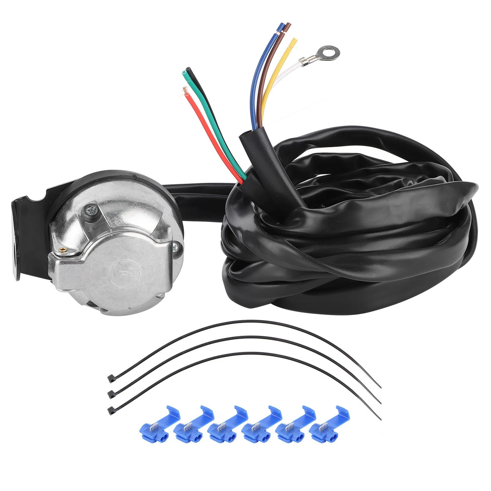 

7-контактный европейский разъем для прицепа, вилка проводки, кабель 2 м для коммерческих транспортных средств, адаптер для полуприцепов, прицепов