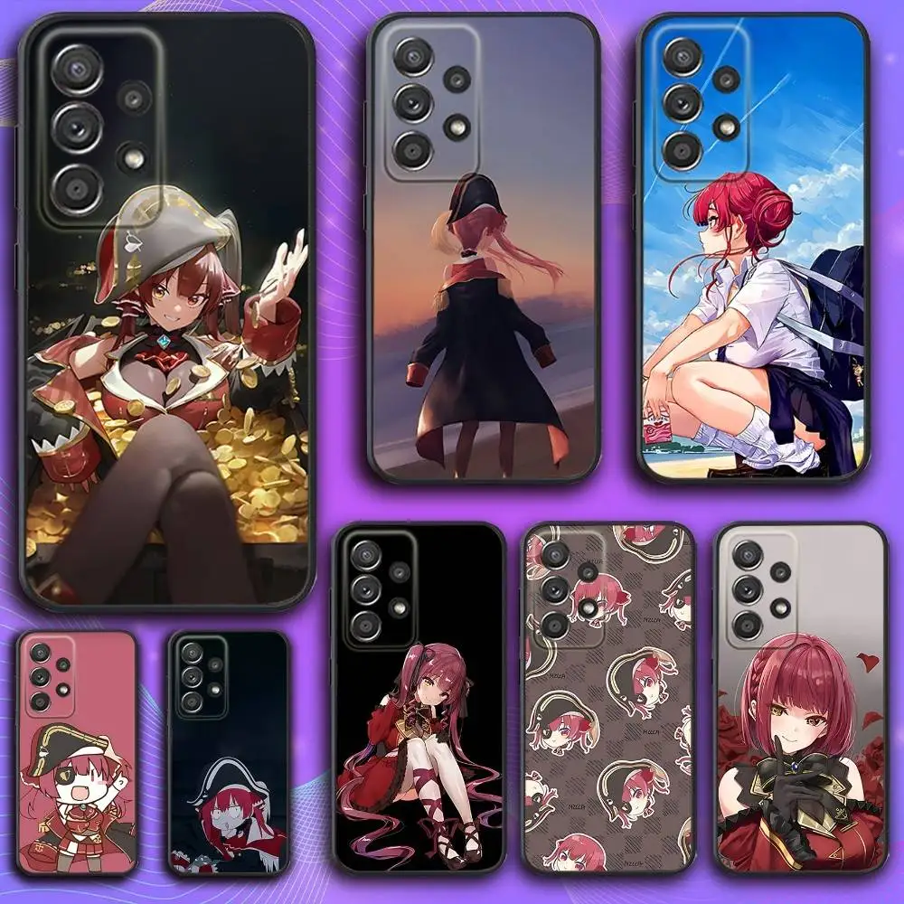 

H-Houshou Marine Virtual Phone Case For Samsung S 25,24,23,22,30,21,10,9,Ultra,Plus,Lite,FE,4,5 G Soft Black Case