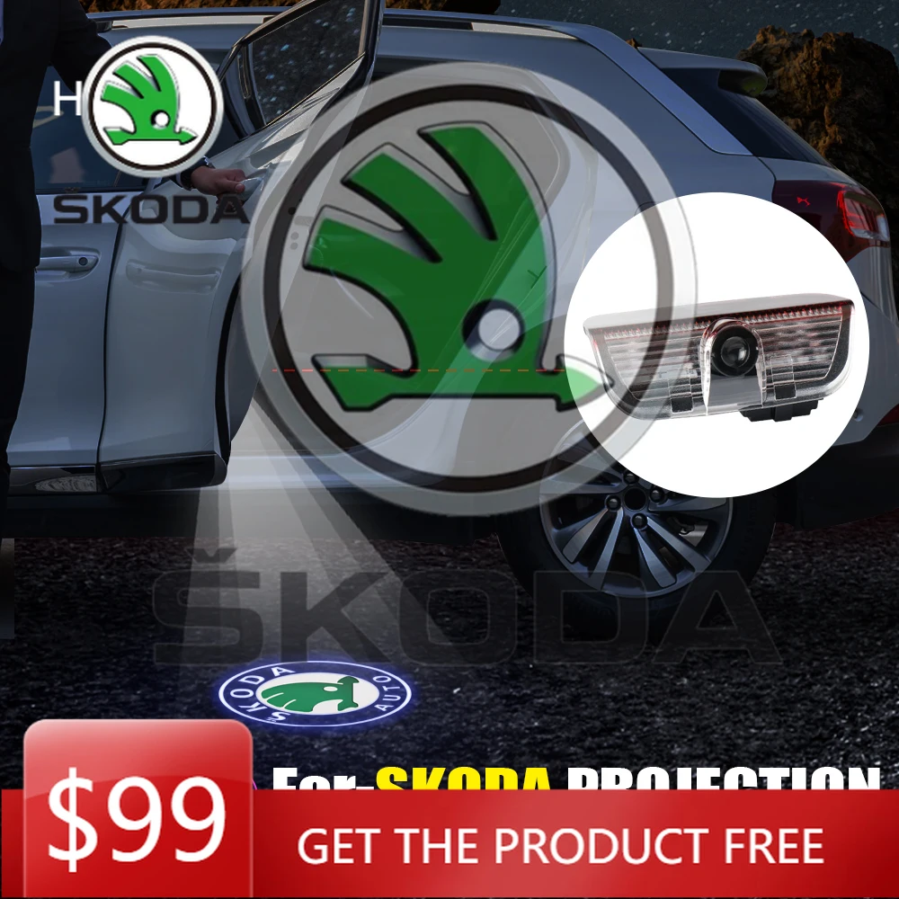

For Skoda 2/4pcs Car Door Welcome Lights For Skoda Superb 2009 2013 2014 Superb CONBI B8/3V 2015-2024 Logo Projector Ghost Shado
