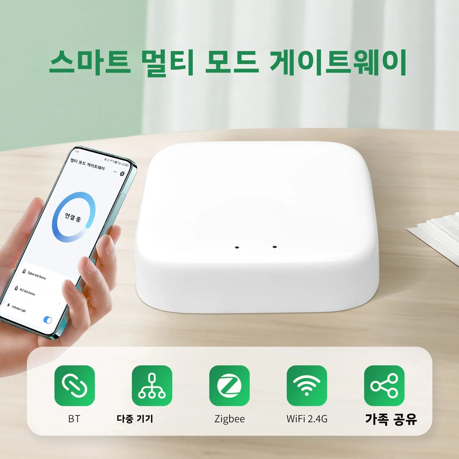 Zigbee 게이트웨이 허브 Tuya 스마트 홈 WIFI Bluetooth 무선 다중 모드 게이트웨이 스마트 라이프 APP Alexa Google과 함께 작동 썸네일 2