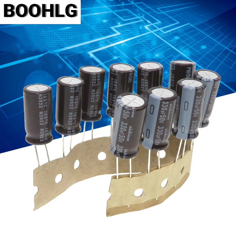 10 шт. Оригинал 330UF 50V электролитический конденсатор фирмы Nichicon 50V 330UF 10*20 PW высокая частота низкое сопротивление