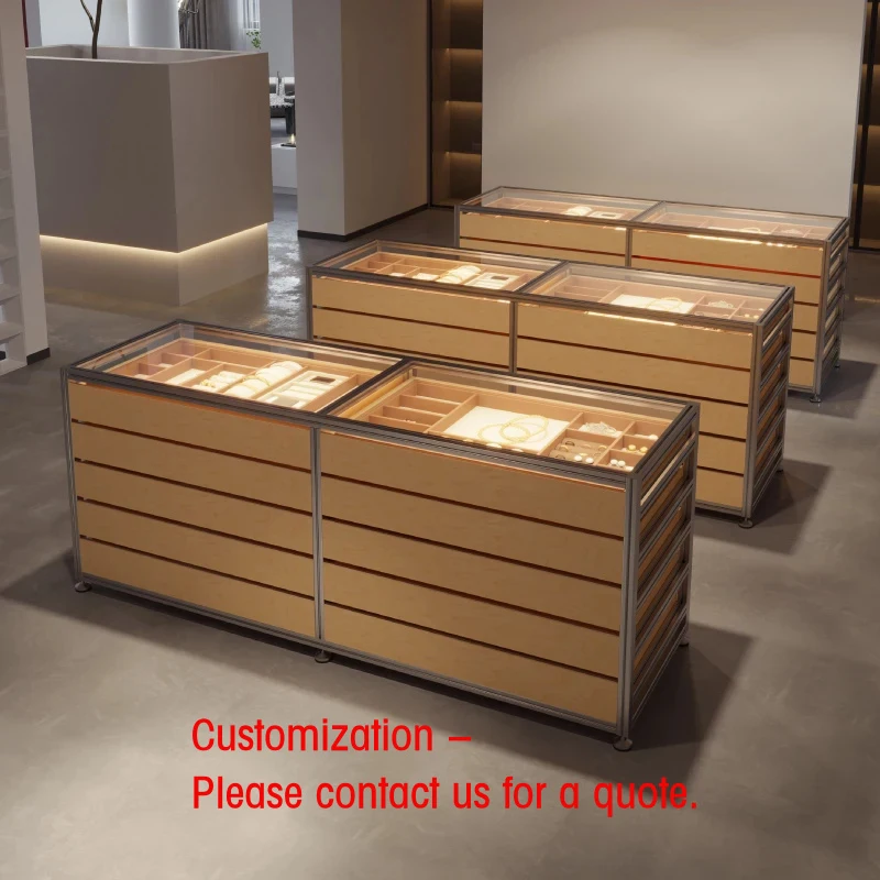 custom.Nordic Aluminum Profile Birch Wood Adjustable Multi-layer Drawer Display Cabinet Simple Modern Design