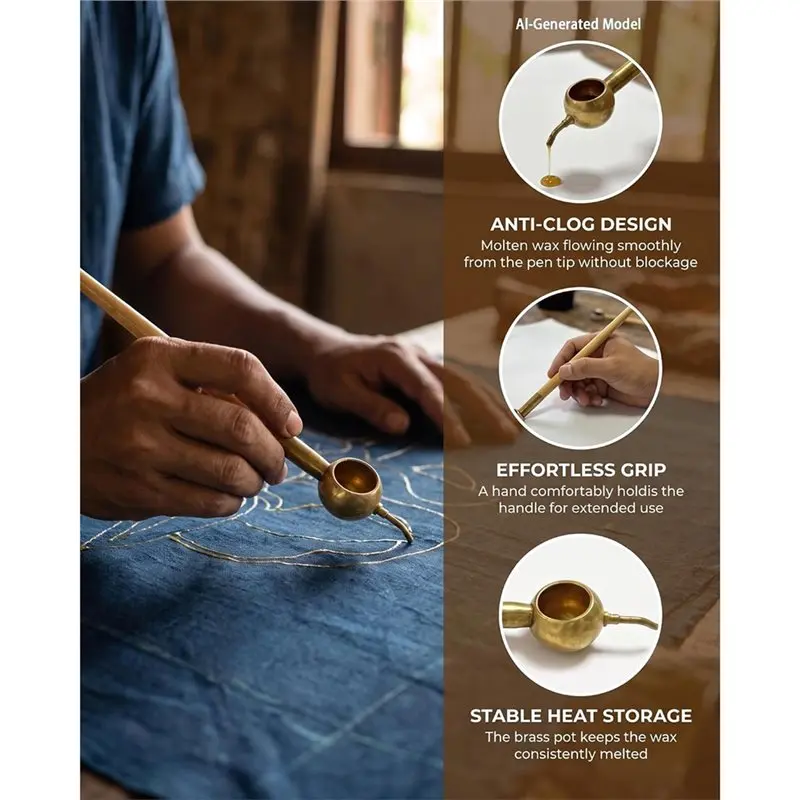 [NEW!】 For DIY Tie-Dye Premium Copper Batik Pen, Wax Resist Drawing Fabric Crafting Application Hand-Drawn Patterns