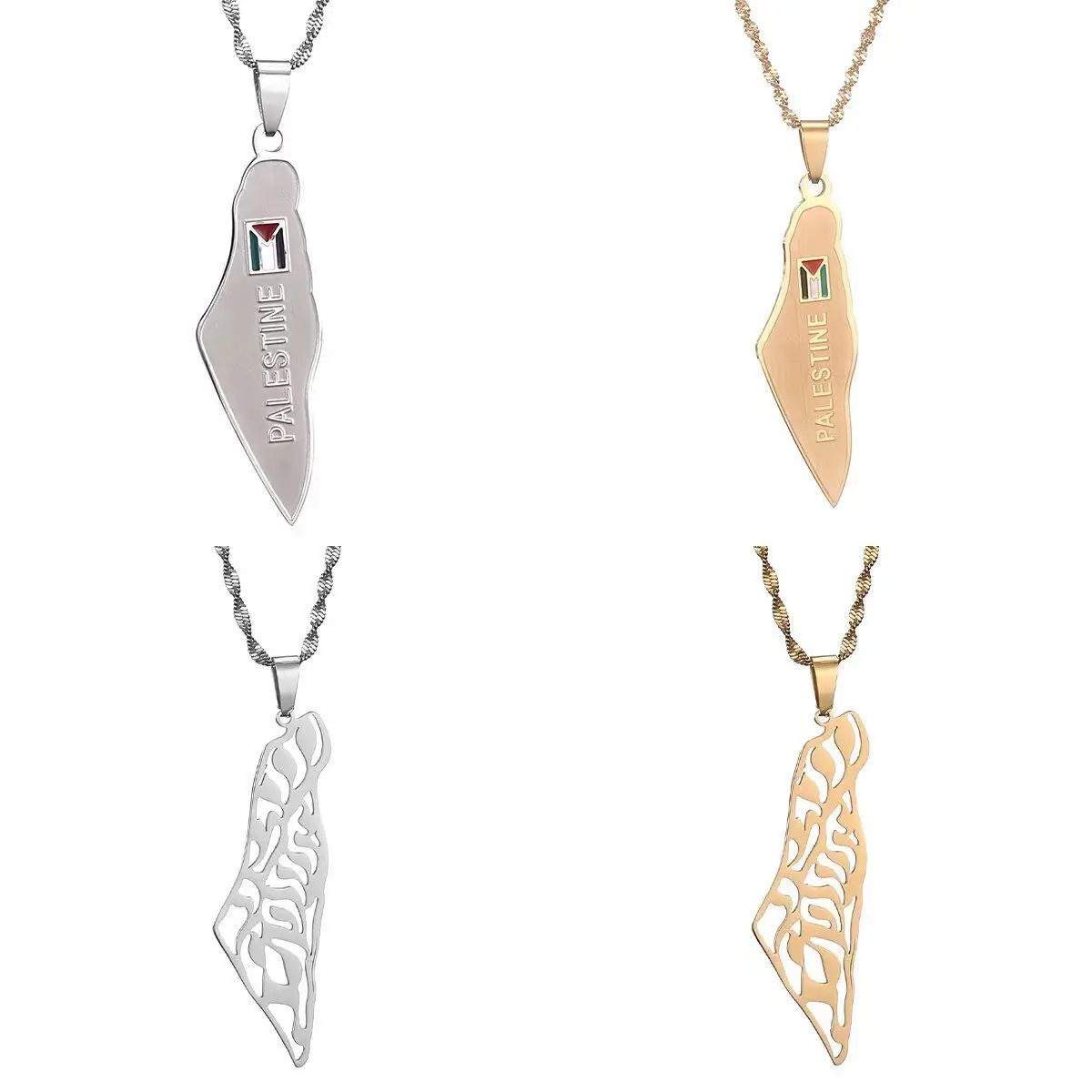 Israel Palestine Map Pendant Necklaces Women Gifts Israeli Arabic Hebrew Jewelry