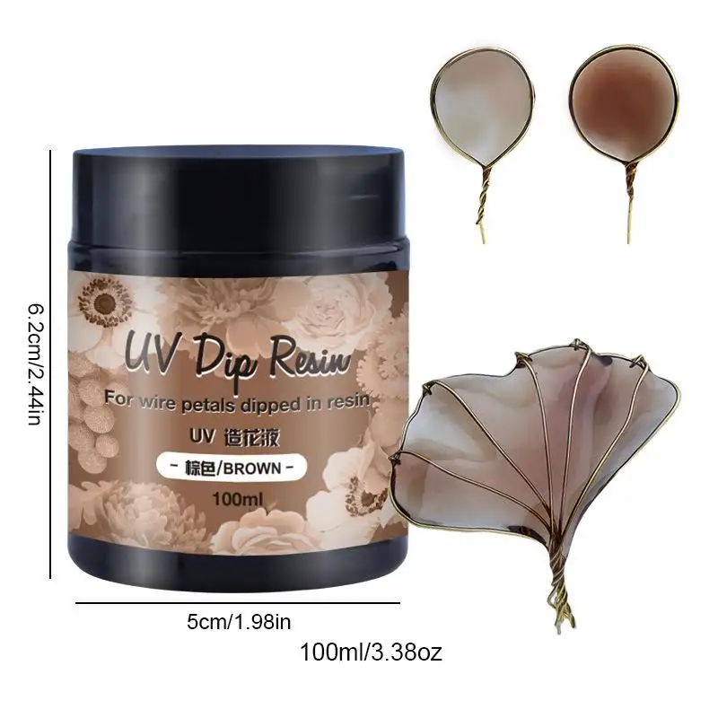 100Ml Uv Dip Hars Lijm Voor Draad Bloemen Kleurrijke Vloeibare Hoogglans Ultraviolet Uitharding Kristal Uv Lijm Sieraden Maken