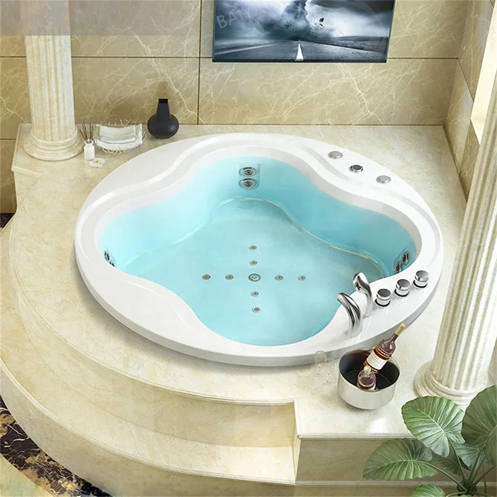 4 Persons Deluxe Acrylic Drop In Hot Tub Outdoor Bathtubs Spa  With Electric Jacuzzis Air Pump