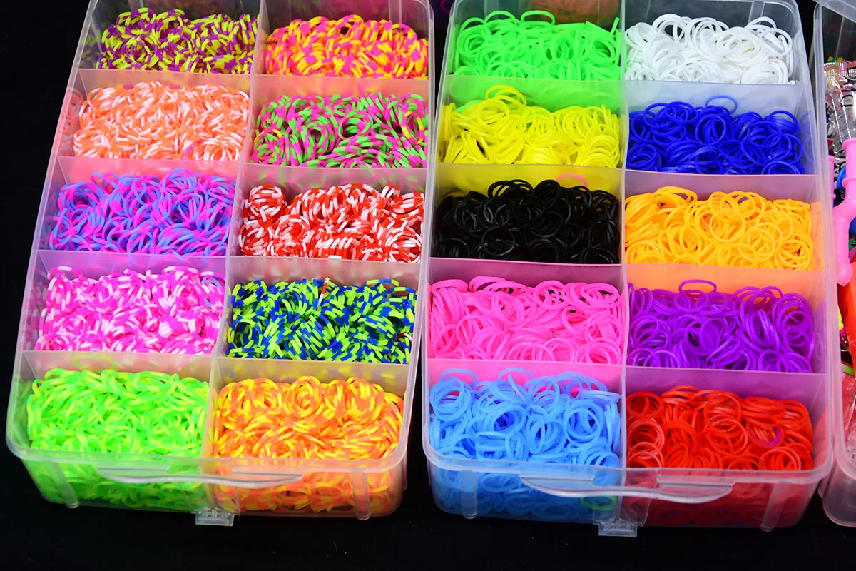 Colourful Rubber Loom Band Set Craft Toy Elastic Bracelet Set Weaving Machine Ribbon Knitted Figures Charms Toy