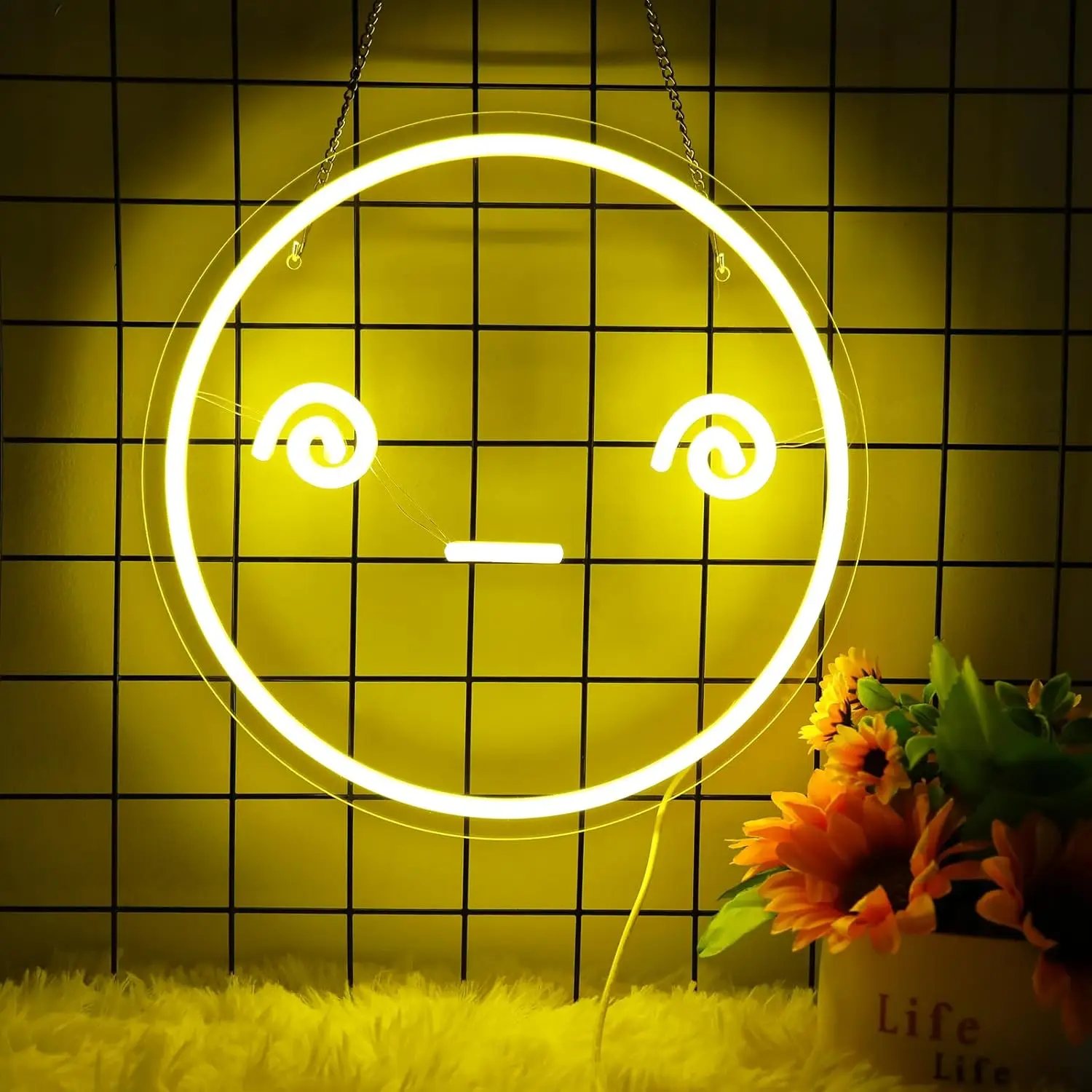 

Smiley Face Neon Sign,Smile Face Led Light up Sign,for Home Kids Room Office Wedding Birthday Party Decor for Christmas Gift