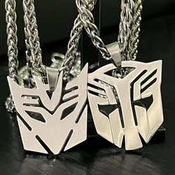 HNSP Anime Movies Autobots Sign Stainless Steel Pendant Chain Necklace For Men Boy Jewelry Accessories Gifts