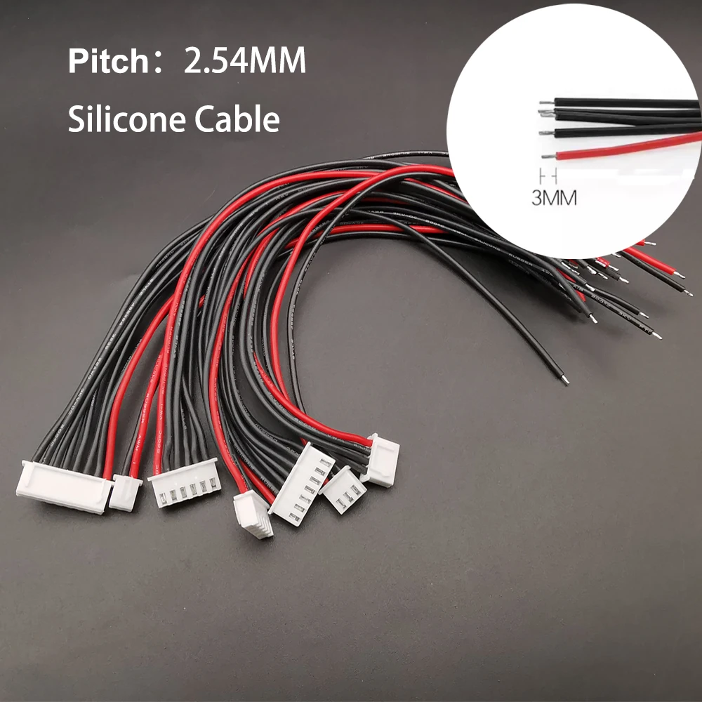 10pcs/lot Lipo Battery Balance Charger Cable 1S 2S 3S 4S 5S 6S 7S JST-XH Silicone Cable IMAX B6 Balance Cable 20/15/10CM