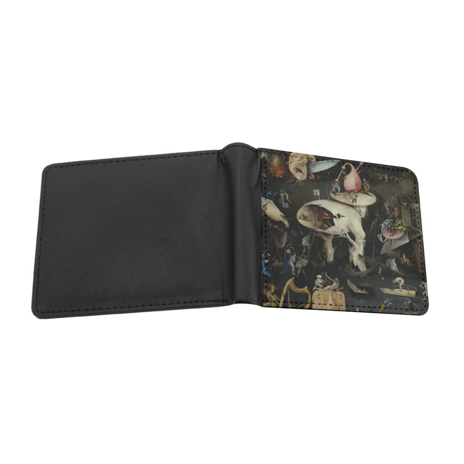 Hieronymus Garden Of Earthly Delights Panel 3 Personalized Men's Leather Wallet Credit Card Pouch Purse Hieronymus Garden Of