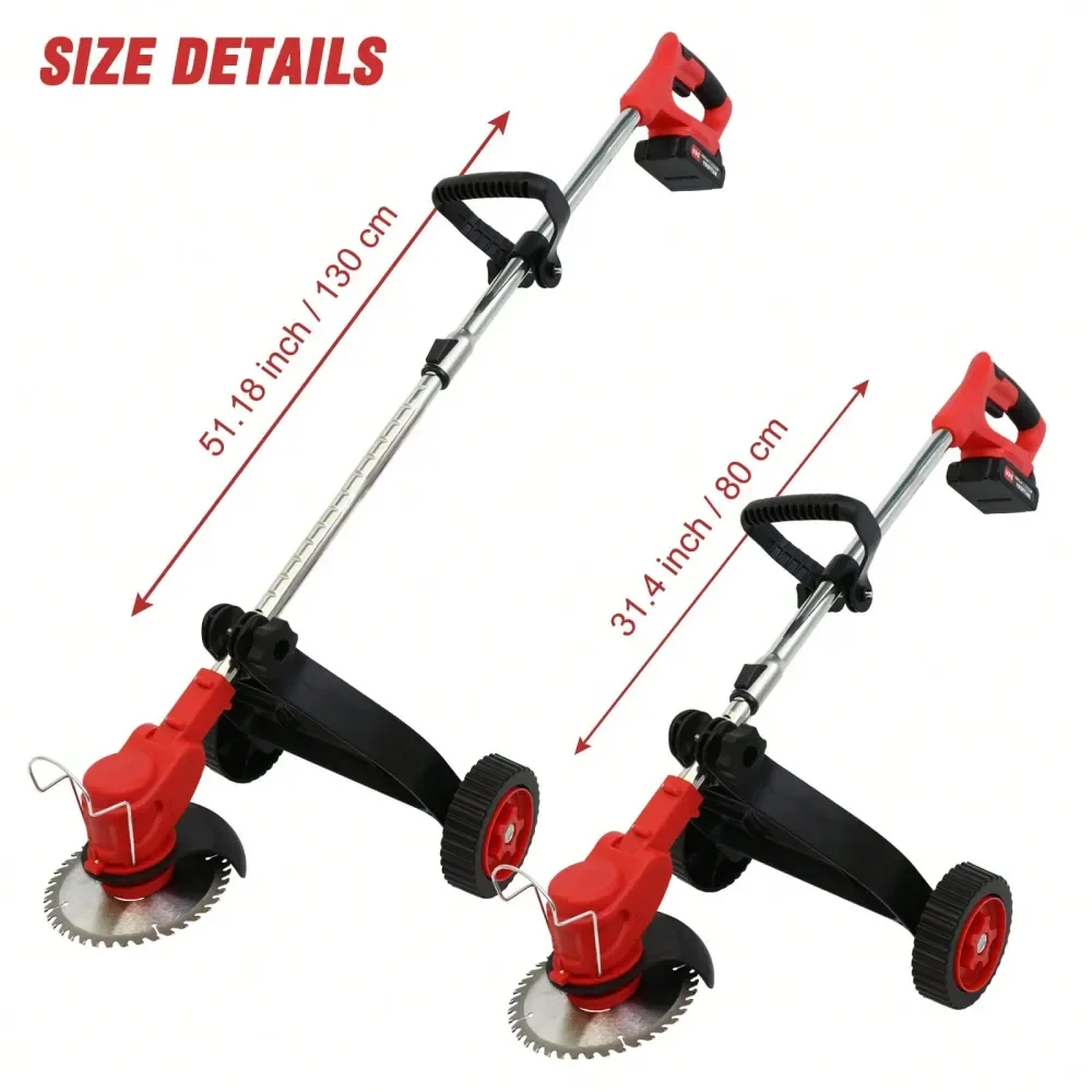 

In 1 We Ed Wacker And String Trimmer, BLDC Motor, 2 Pcs 21V Batteries, 3 Blades, Adjustable Length Lightweight Lawn Edger Brush