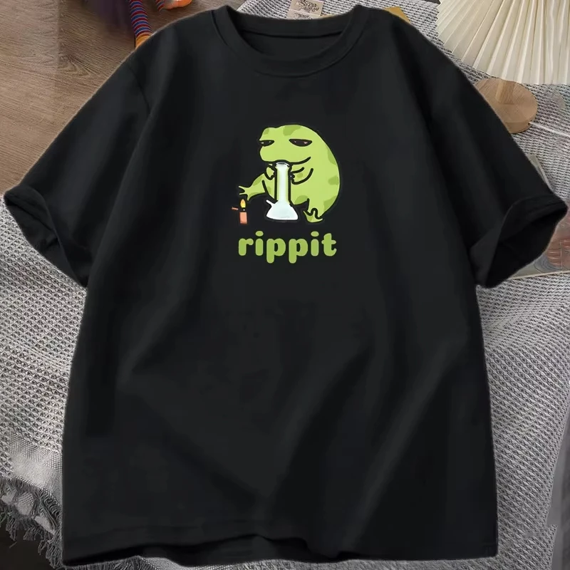 

Funny Rippit Frog Cartoon Printed T-Shirts Causal High Quality Cotton Short Sleeved Children's Tshirt Harajuku Streetwear Tops