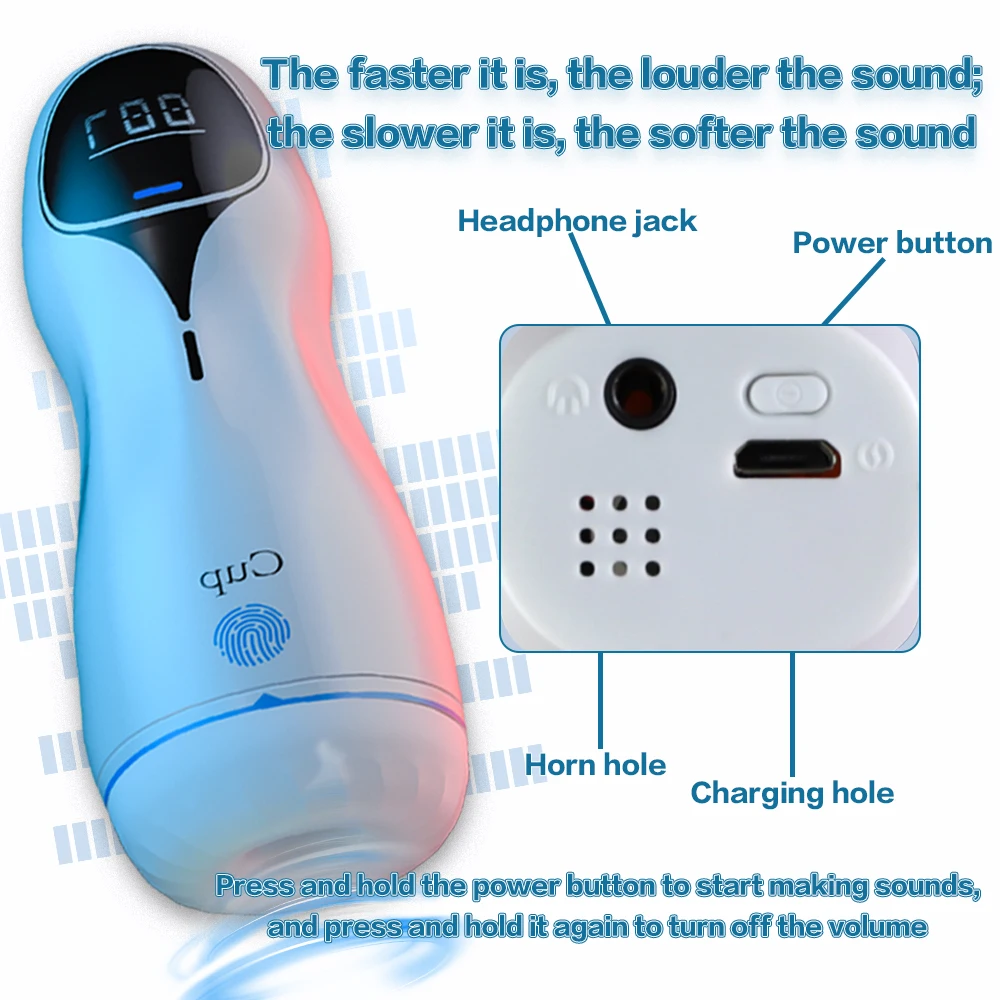 كوب متعة ذكي للرجال - تفاعلي صوتي مع اهتزاز قوي ووظيفة تثبيت ضغط الهواء #4