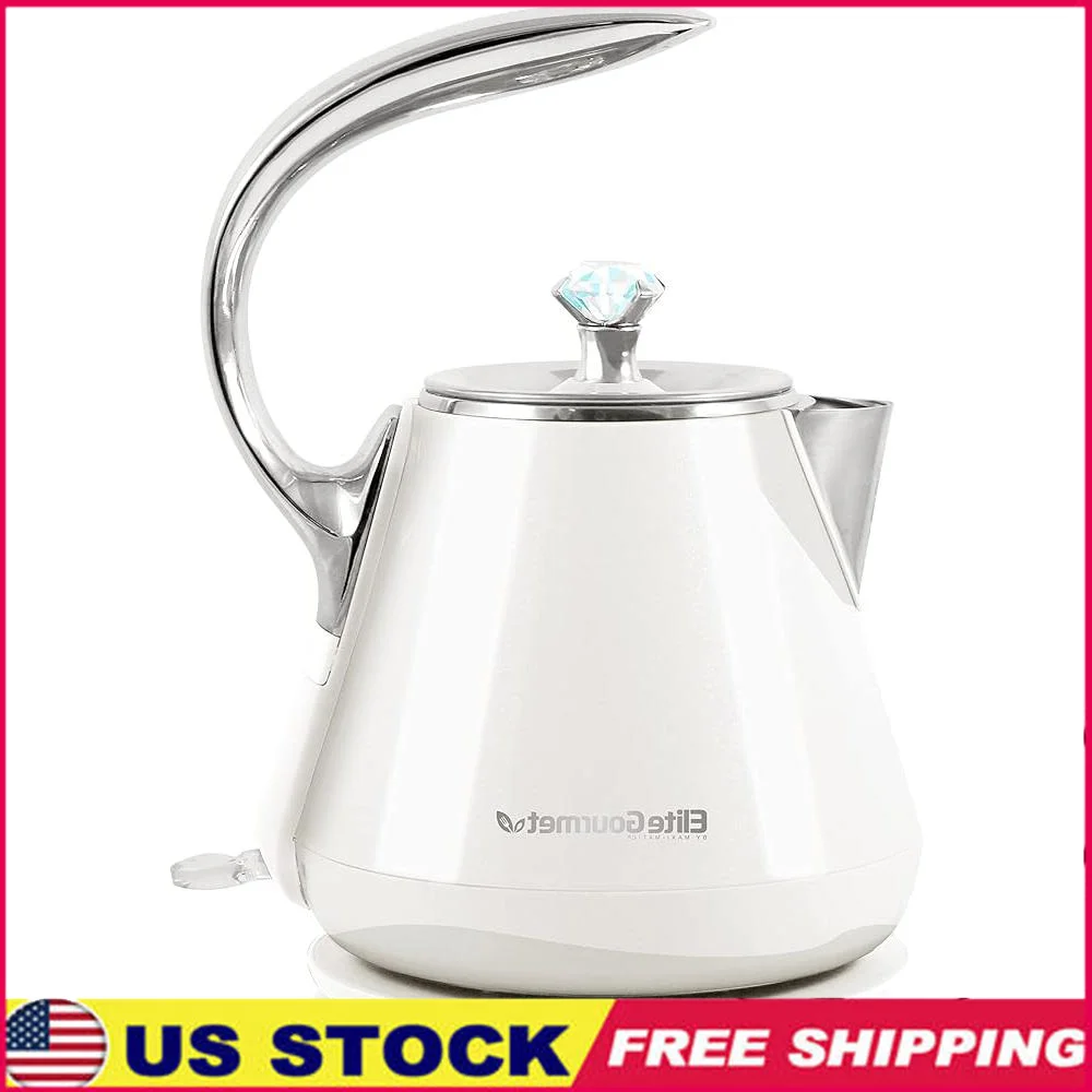 

Double Wall Insulated Electric Kettle 1350W Cool Touch Hot Water Tea Maker BPA Free Stainless Steel Fast Boil Auto Shut Off