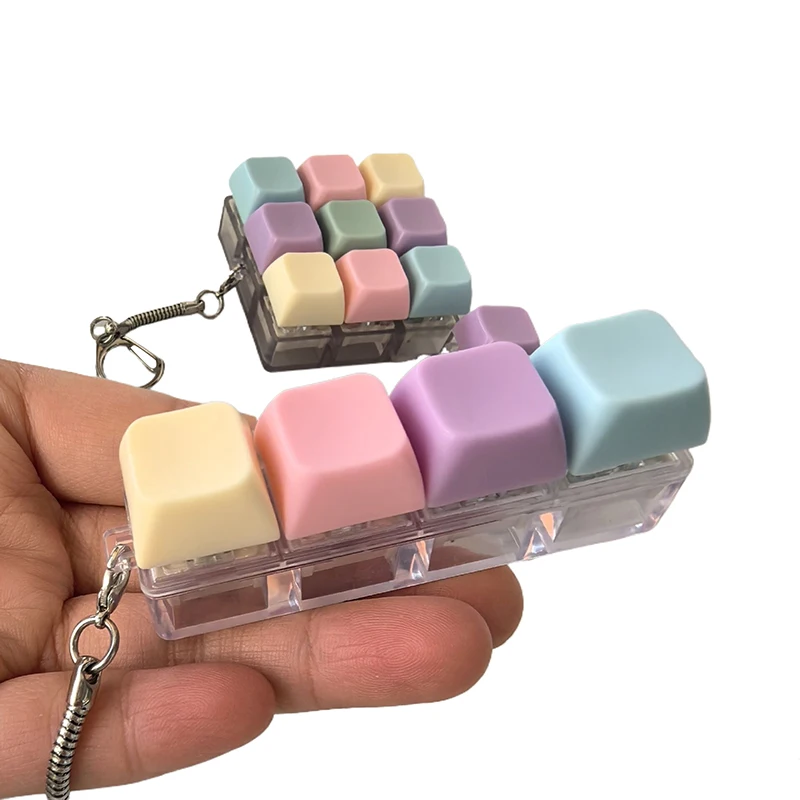Brinquedo de chaveiro de teclado de dedo divertido; Testador mecânico de teclas de 1/4/5/9 eixos