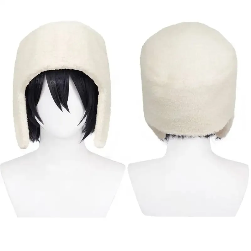 

WENAM White Fleece Ushanka Hat Fyodor Cosplay Hat Medieval Warm Hat Winter White Ear Protect Russian Winter Cycling Ski Hat