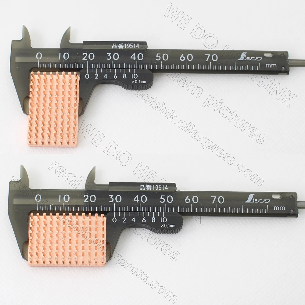 All Pure Copper Pin Fins Heatsink Cooler 20x20x7mm 25x25x7mm 30x20x7mm With Thermal Tape