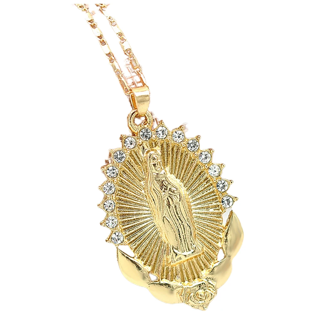 

Pendant Necklace for Women Men Religious Christian Our Lady Of Guadalupe Necklace Decorative Jewelry Trendy