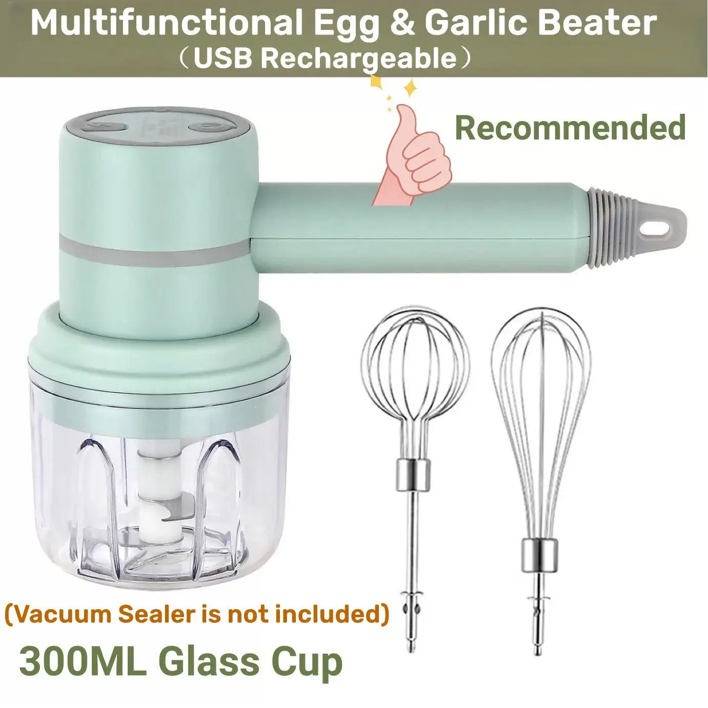 

Многофункциональный электрический измельчитель чеснока с зарядкой через USB, венчик для яиц, резак для имбиря, лука, портативный беспроводной блендер для выпечки тортов, детского питания