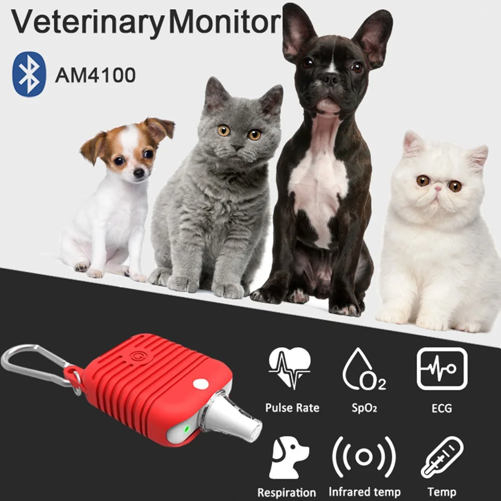 Bluetooth VET Veterinary Pulse Oximeter Vet Smart Wear SPO2 Pulse Rate ECG Monitor IOS APP