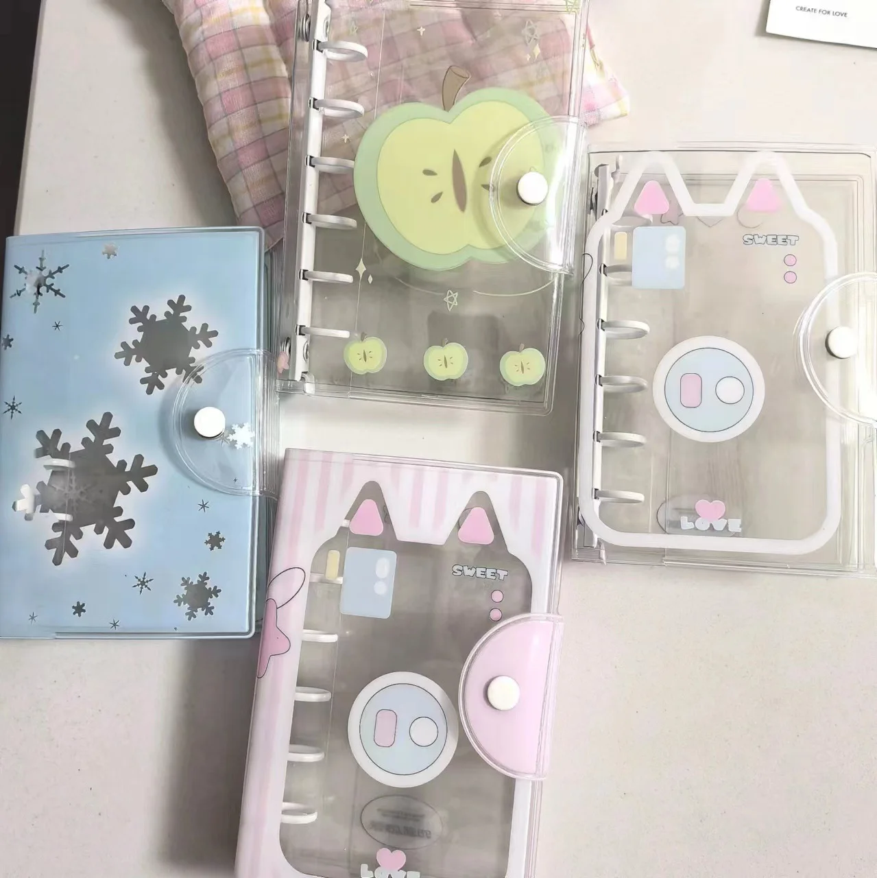 A7 Candy Cute Snowflake Green Apple Colored Binder Cover Journal Sketchbook Accessories Diary Office Supplies