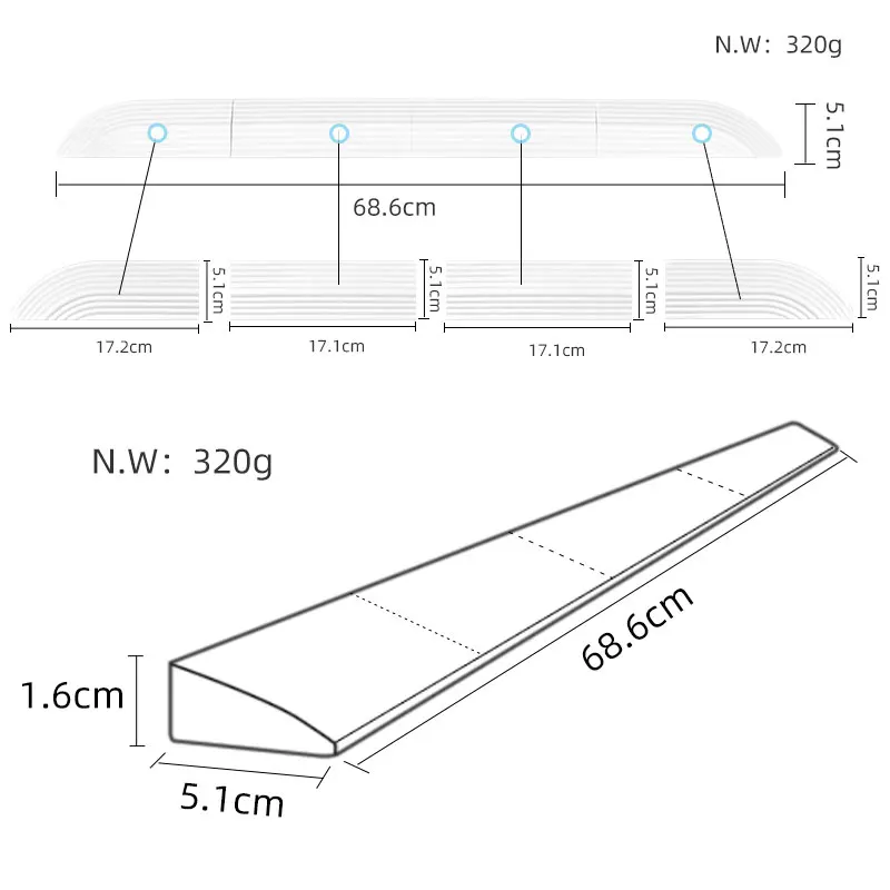 Anti-Slip Threshold Door Step Ramp Kit for Intelligent Robot Vacuum Cleaner Lightweight TPE Ramp for Wheelchairs