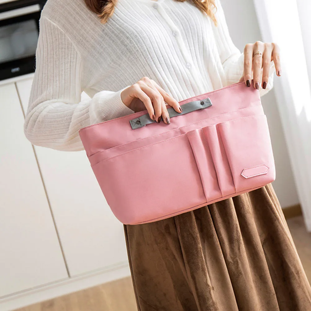 Large Capacity Makeup Bag Organizer Portable Travel Storage Bag with Handle Makeup Brush Toiletries Organizer