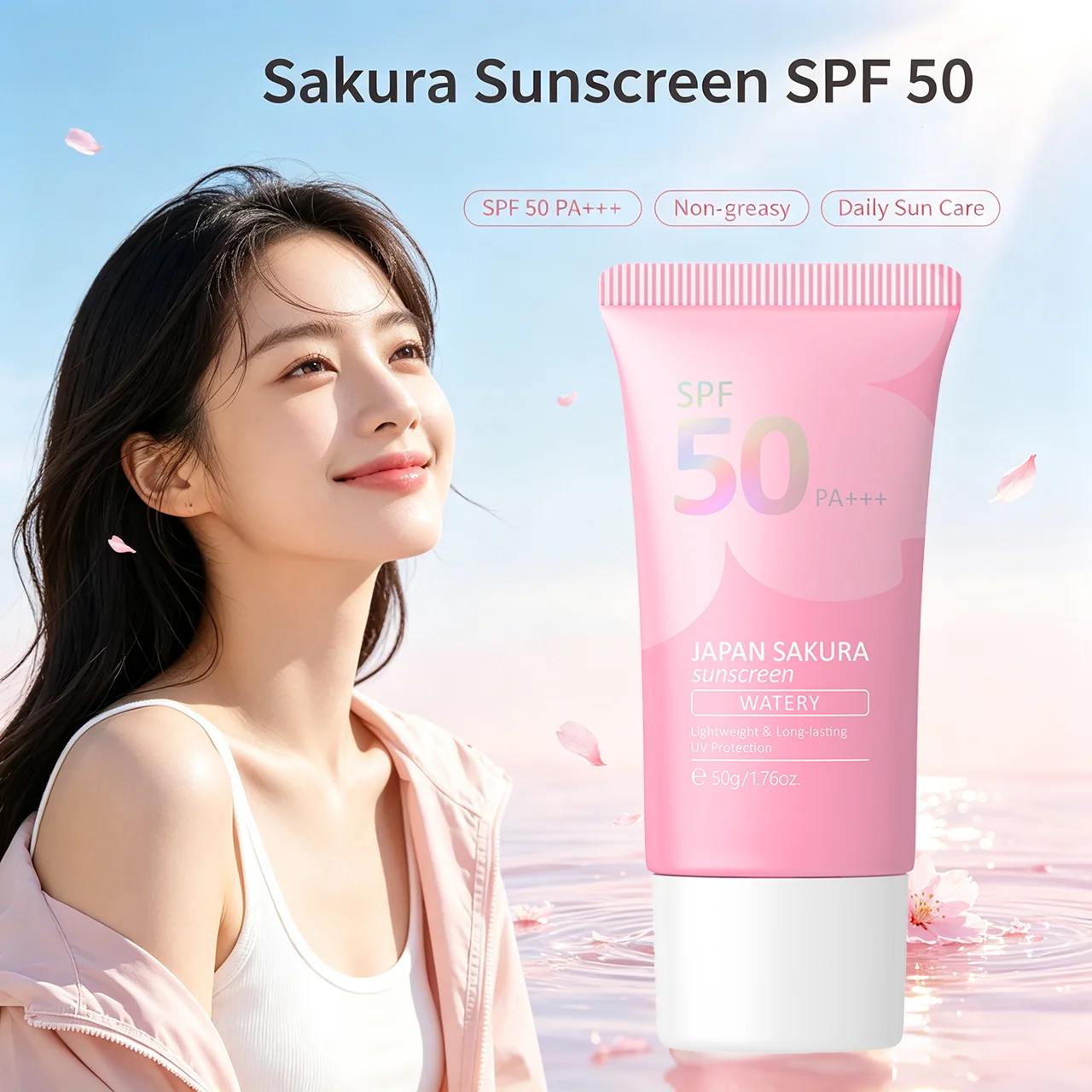 Spf 50 Sunscreen - LAIKOU Sakura SPF50 PA+++ Lozione Solare