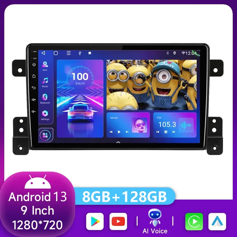 

4G+WiFi DSP Car Radio 9" Multimedia Video Player For Suzuki Grand Vitara 3 2005-2013 2014 2015 Navigation GPS 2 Din Carplay IPS