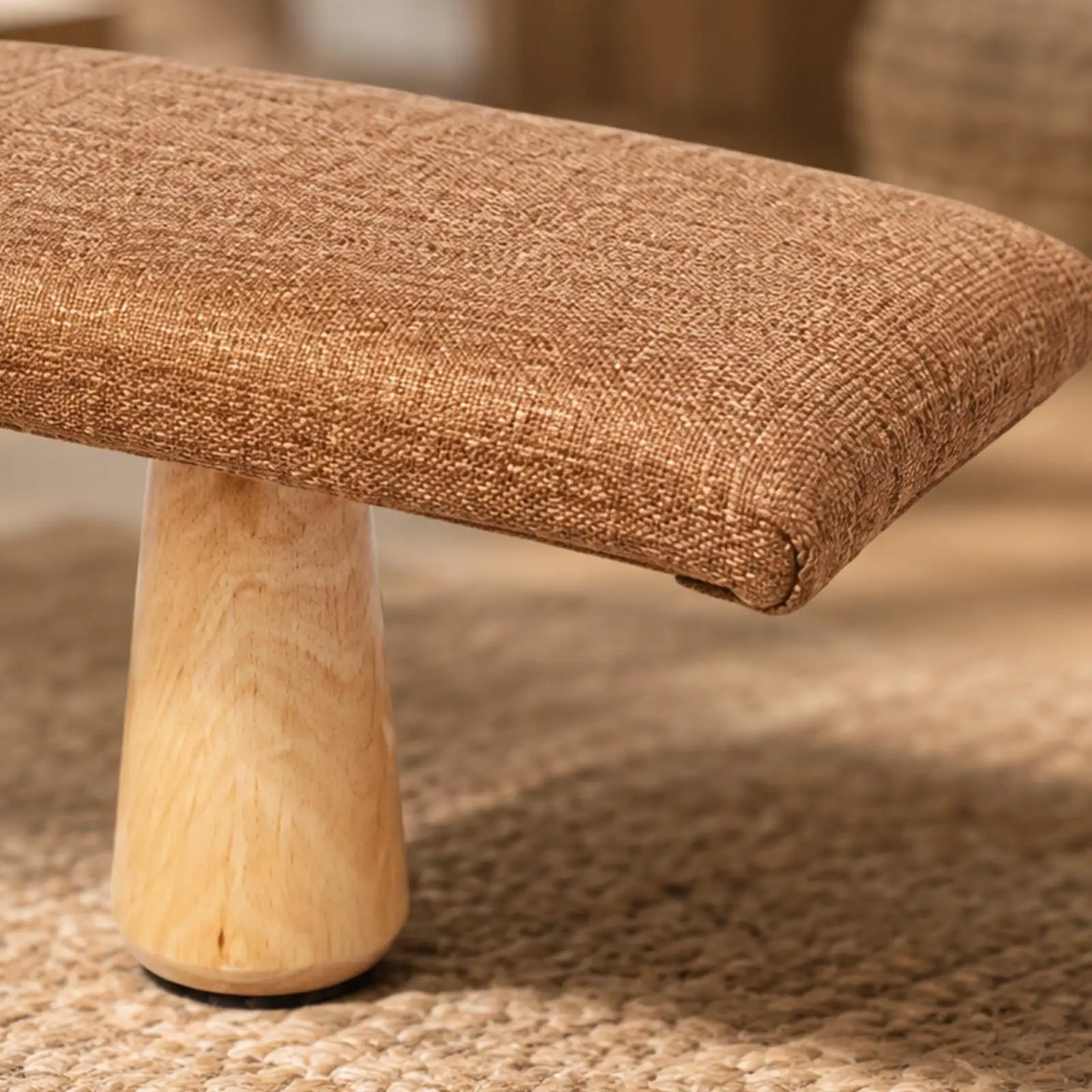 Solid Wood Meditation Kneeling Bench Padded Low Profile Stool for Yoga and Mindfulness Practice