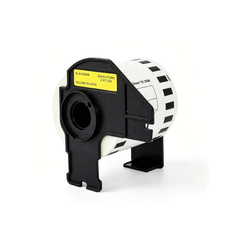 1Roll-6Roll DK-22606 Yellow Film Label 62mm*15.24mm Thermal Paper  Compatible for Brother QL Label Printer DK22606 With Holders