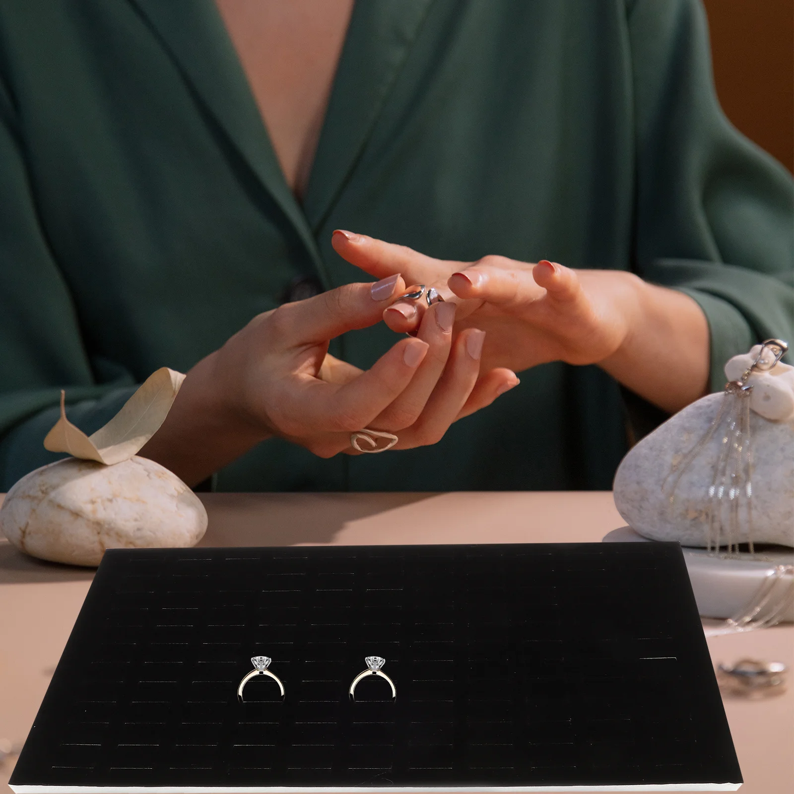 

Jewelry Display Ring Tray Sponge Insert Pad for Earrings Ring Holder Organizer Jewelry Tray Ear Pad Ear Holder,