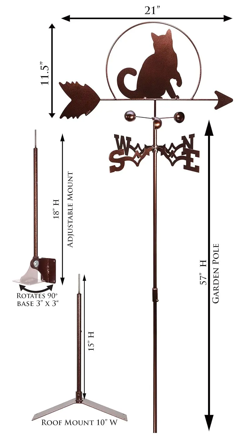 CAT Kitten Weathervane (Garden Stake Included), Customized