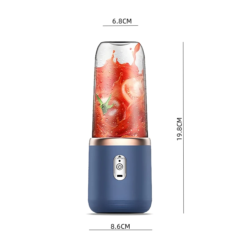 Yeni Meyve Sıkacağı Taşınabilir USB Şarj Küçük Meyve Suyu Bardağı Ev Çok fonksiyonlu Çift fincan Paslanmaz Çelik 6-Blade Sıkacağı