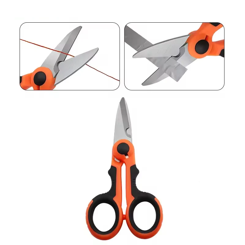 Stainless Steel Fishing Electrician Portable Scissors Plier Cut PE Braid Line Lure Carp Fishing Scissor Accessories Tools