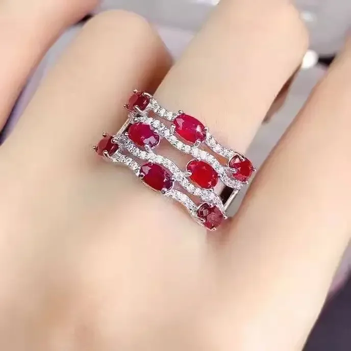 100% s925 prata esterlina rubi anel de pedra preciosa para mulheres anillos de rubi vermelho prata 925 jóias bizuteria anel feminino diwenfu