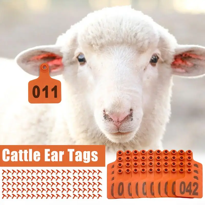 

Ear Tags Cattle Cattle Ear Tags With Numbers Bold Font Soft Mark Label 1-100 Animal Tracking Tool For Goat Sheep Poultry