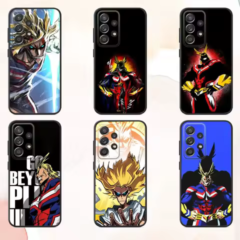 My Hero A-Academia All Might Phone Case For Samsung S25,S24,S21,S22,S23,S30,Ultra,S20,Plus,Fe,Lite,Note,10,9,5G Black Cover