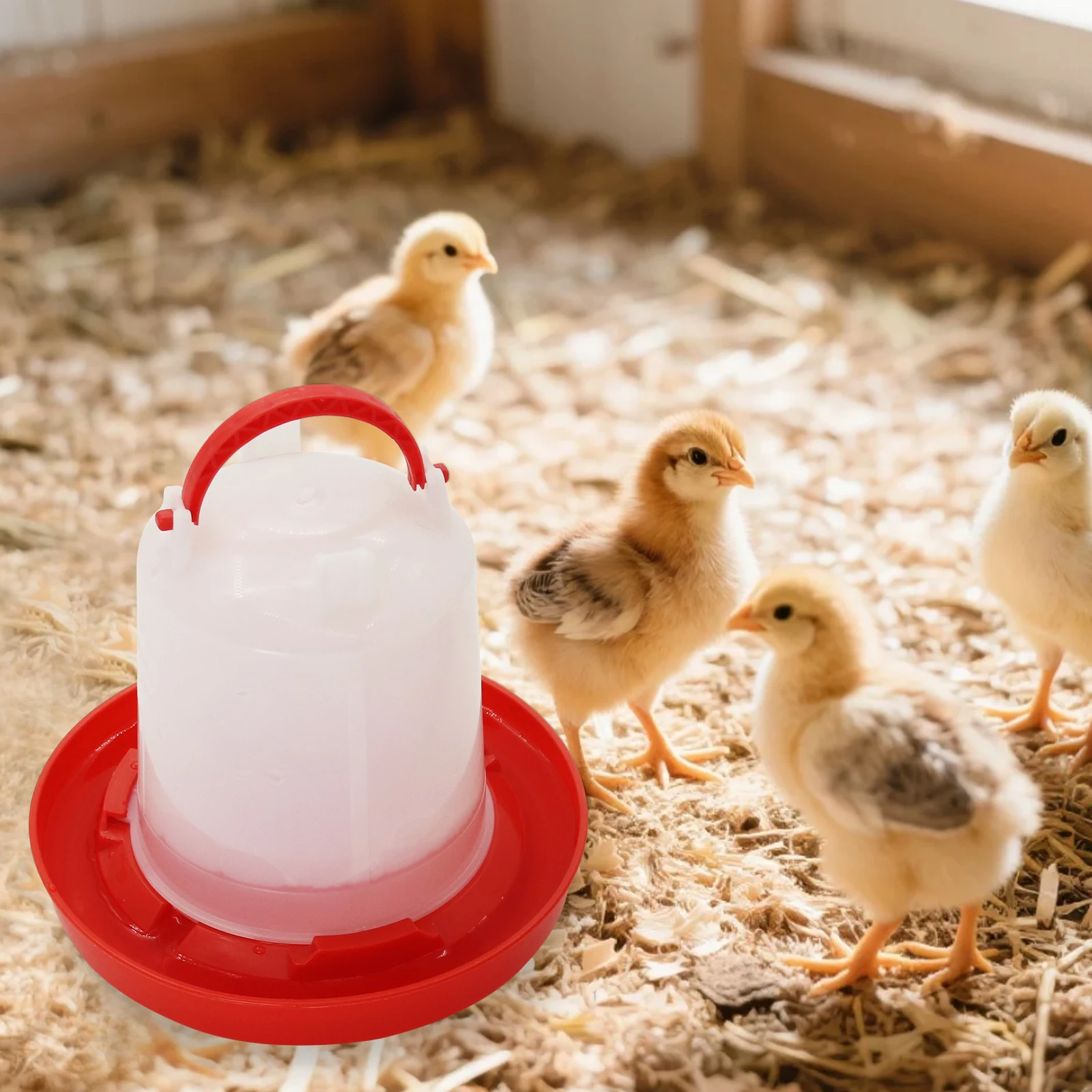 Chick Feeder Waterer Plastic Poultry Water Dispenser Hanging Drinker Baby Chick Feed Trough for Chicken Duck Quail Supplies view 5